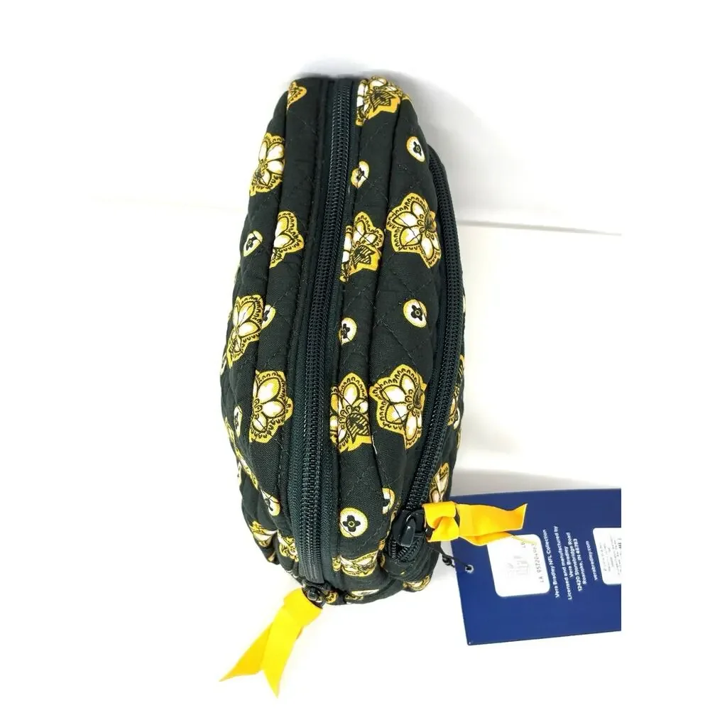 Vera Bradley NFL Green Bay Packers Makeup Medium Cosmetic Bag Pouch Quilted NWT